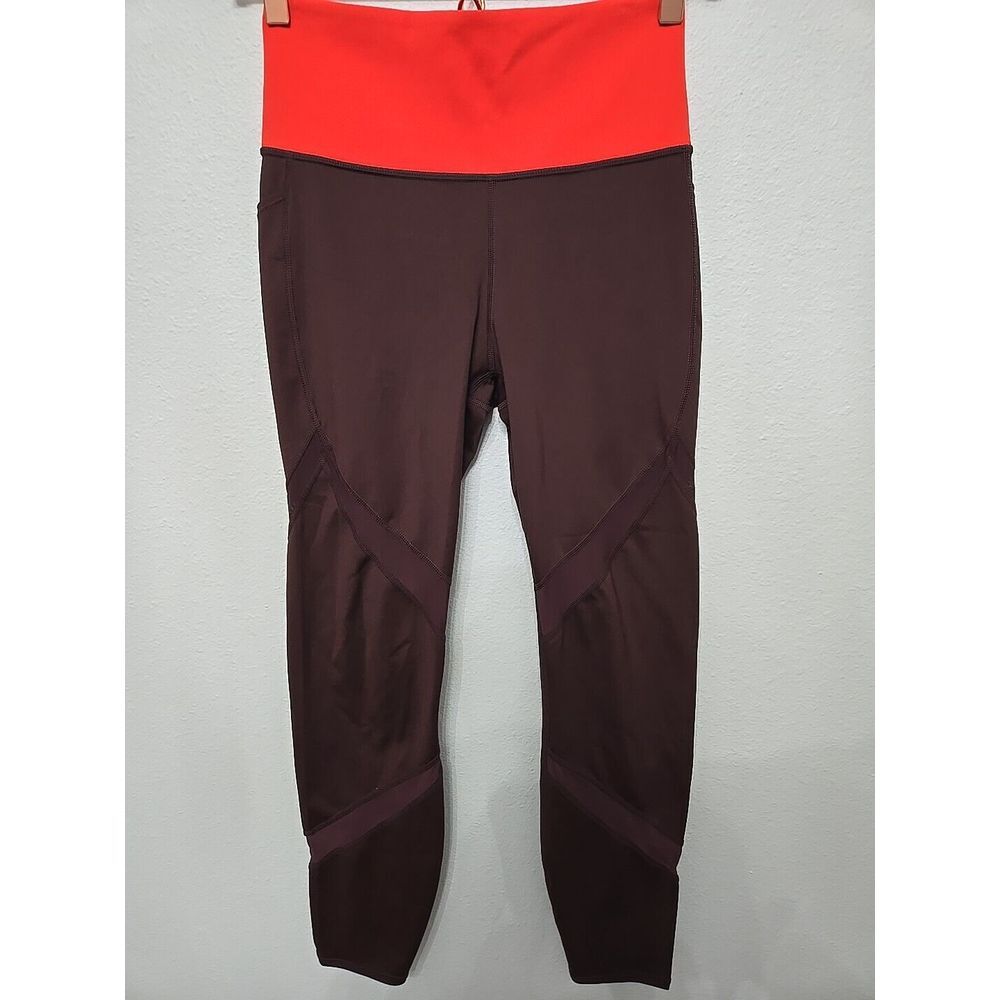 Athleta Women's Leggings Tenacity Size Small Length Tight Orange Maroon Stretch